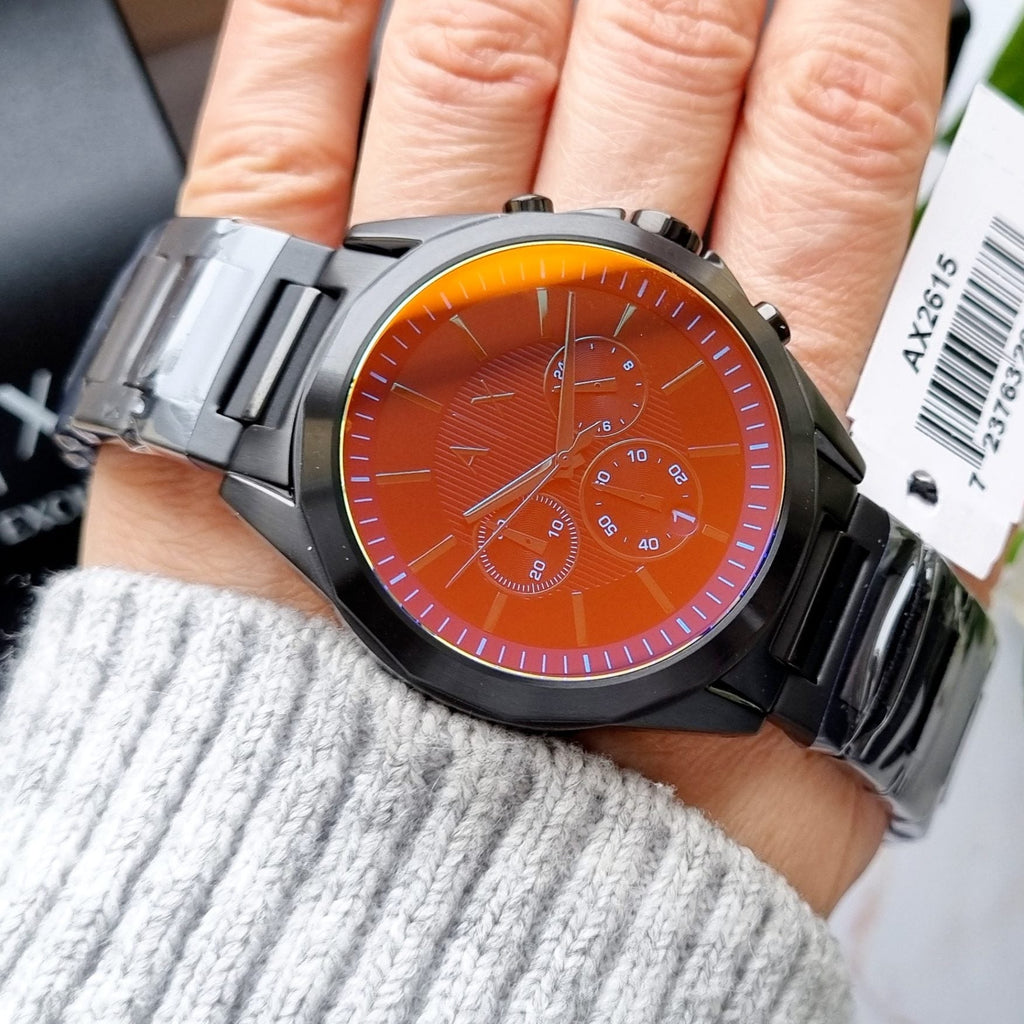 Armani Exchange Drexler Chronograph Black Dial Black Steel Strap Watch For Men - AX2615 Buy Now By Armani Exchange