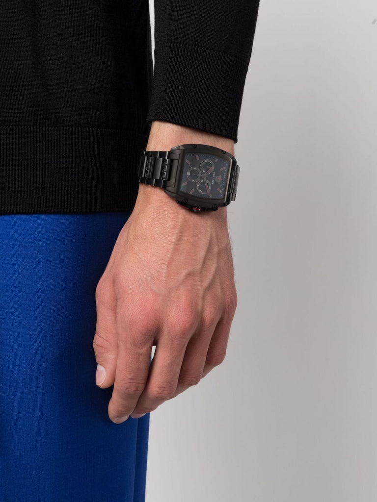 Versace Dominus Chronograph Quartz Black Dial Black Steel Strap Watch For Men - VE6H00623 Buy Now By Versace