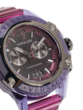 Versace Icon Active Chronograph Black Dial Purple Rubber Strap Watch For Men - VEZ701423 Buy Now By Versace