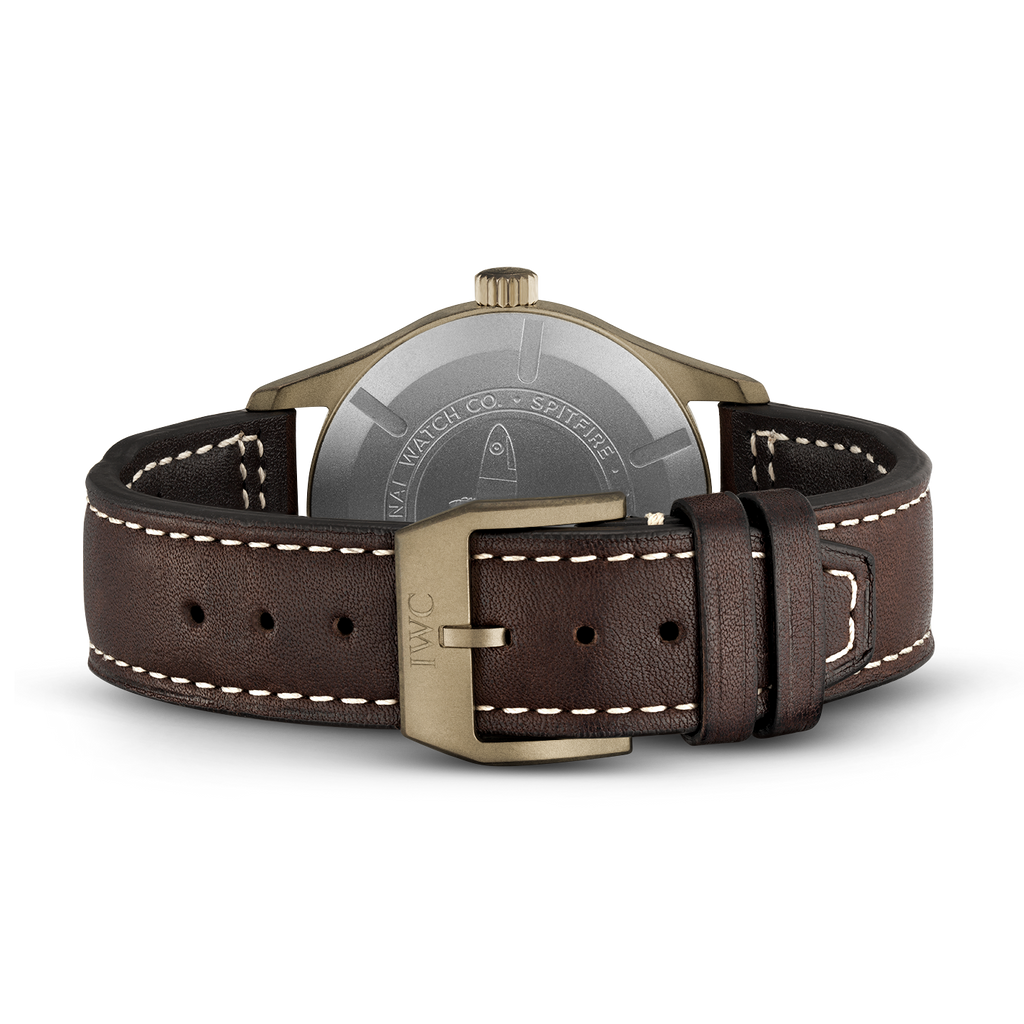 IWC Pilot's Watch Automatic Spitfire Green Dial Brown Leather Strap Watch for Men - IW326802 Buy Now By IWC