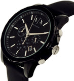Armani Exchange Outerbanks Chronograph Black Dial Black Silicone Strap Watch For Men - AX1326 Buy Now By Armani Exchange