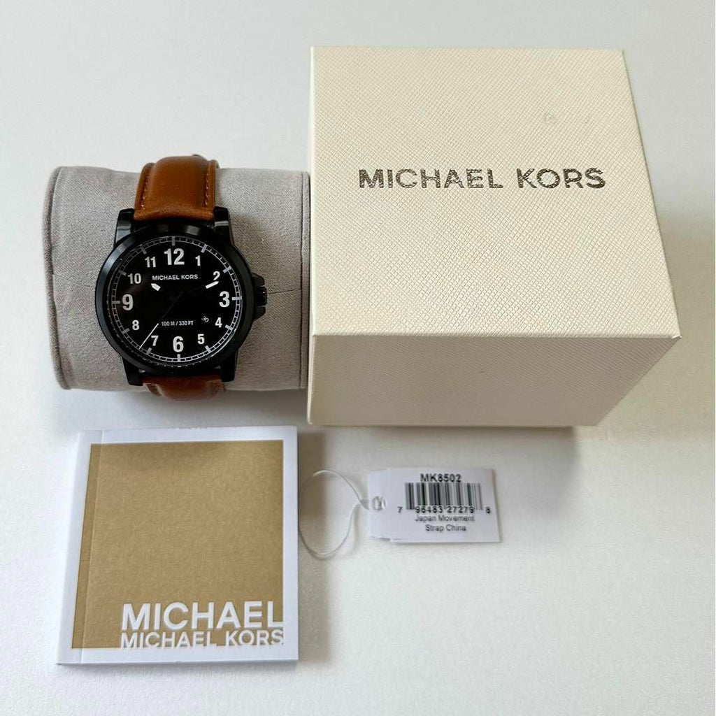 Michael Kors Paxton Analog Black Dial Brown Rubber Strap Watch For Men - MK8502 Buy Now By Michael Kors