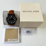 Michael Kors Paxton Analog Black Dial Brown Rubber Strap Watch For Men - MK8502 Buy Now By Michael Kors
