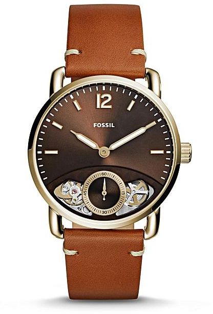 Fossil The Commuter Twist Black Dial Brown Leather Strap Watch for Men - ME1166 Buy Now By Fossil