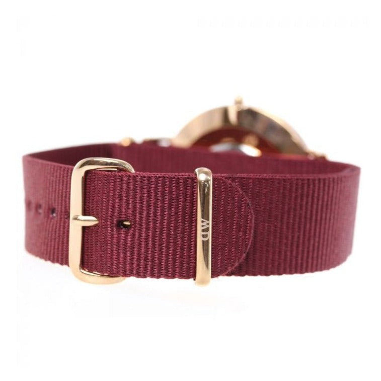 Daniel Wellington Classic Roselyn Black Dial Maroon Nylon Strap Watch For Women - DW00100269 Buy Now By Daniel Wellington