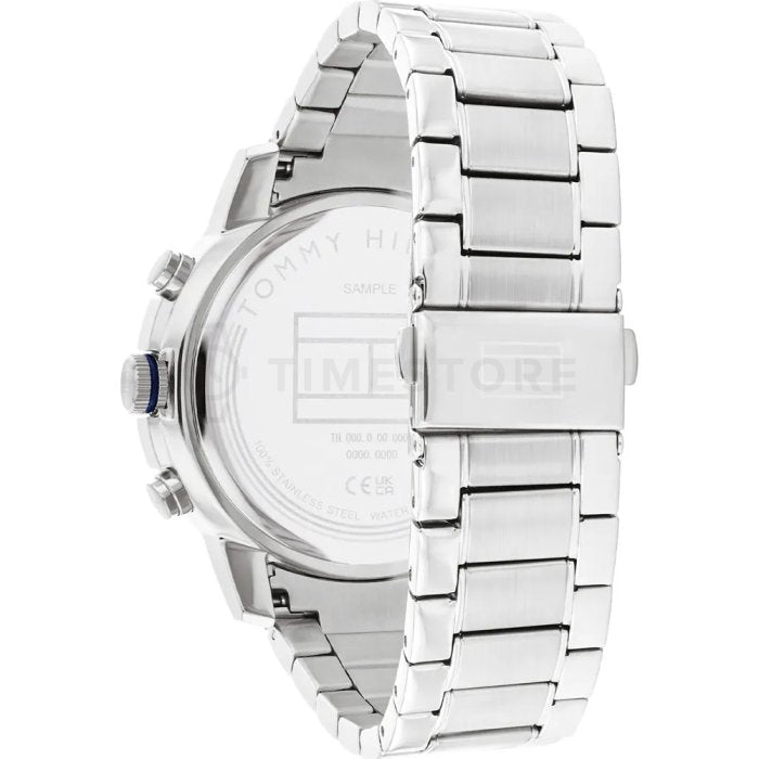 Tommy Hilfiger Troy Chronograph Blue Dial Silver Steel Strap Watch For Men - 1792104 Buy Now By Tommy Hilfiger