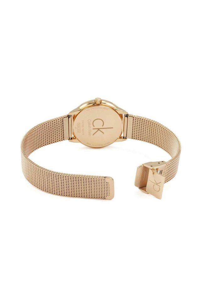 Calvin Klein Minimal Black Dial Rose Gold Mesh Bracelet Watch for Women - K3M2262Y Buy Now By Calvin Klein