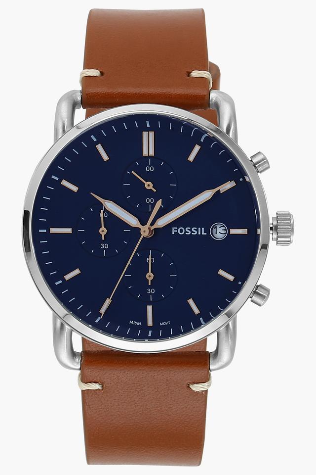 Fossil The Commuter Blue Dial Brown Leather Strap Watch for Men - FS5401 Buy Now By Fossil