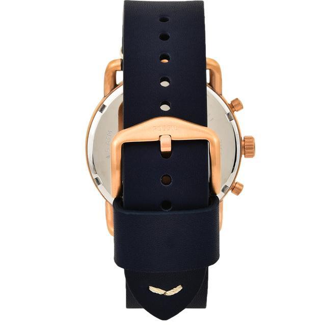 Fossil The Commuter Blue Dial Blue Leather Strap Watch for Men - FS5404 Buy Now By Fossil
