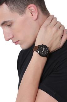 Fossil Townsman Chronograph Black Dial Brown Leather Strap Watch for Men - FS5437 Buy Now By Fossil