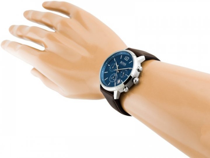 Hugo Boss Attitude Blue Dial Brown Leather Strap Watch for Men - 1513606 Buy Now By Hugo Boss