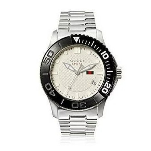 Gucci G Timeless Sport White Dial Silver Steel Strap Watch For Men - YA126250 Buy Now By Gucci