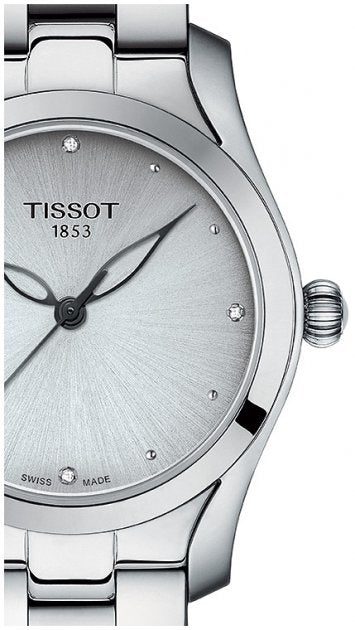 Tissot T Wave Diamonds White Dial Silver Steel Strap Watch For Women - T112.210.11.036.00 Buy Now By Tissot