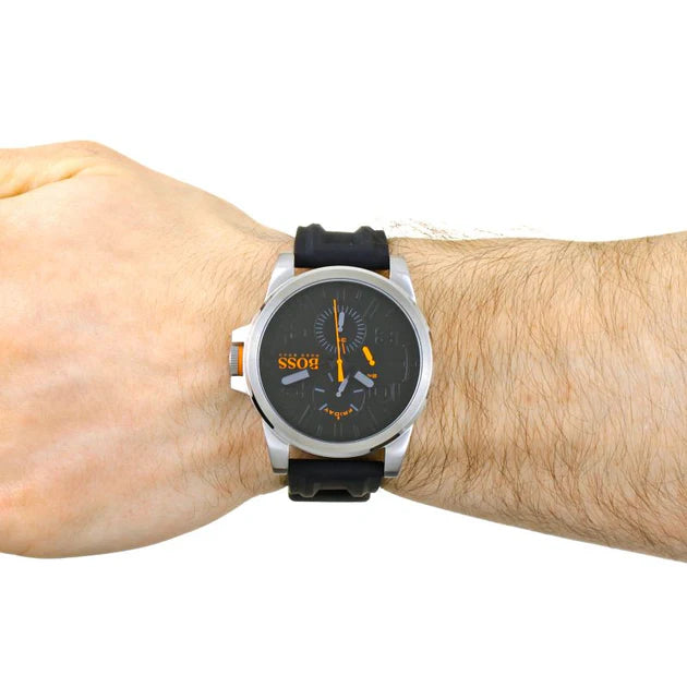 Hugo Boss Detroit Sport Quartz Black Dial Black Rubber Strap Watch for Men - 1550006 Buy Now By Hugo Boss