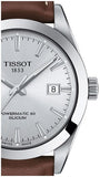 Tissot Gentleman Powermatic 80 Silicium Silver Dial Brown Leather Strap Watch For Men - T127.407.16.031.00 Buy Now By Tissot