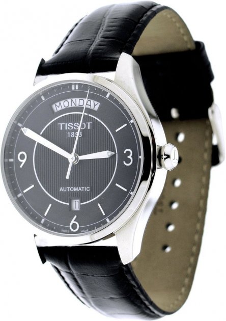 Tissot T One Automatic Black Dial Black Leather Strap Watch For Men - T038.430.16.057.00 Buy Now By Tissot