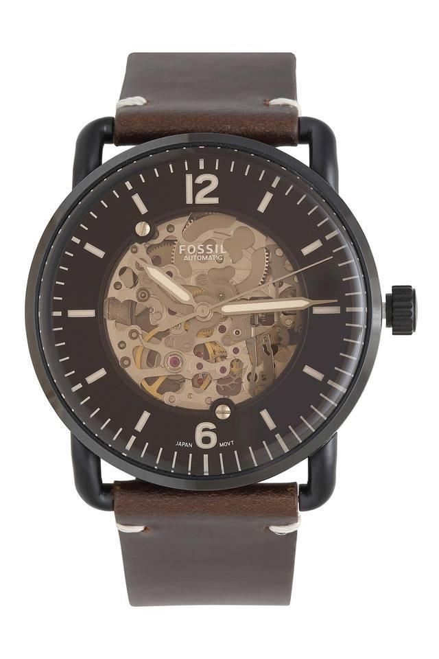 Fossil Commuter Automatic Black Dial Brown Leather Strap Watch for Men - ME3158 Buy Now By Fossil