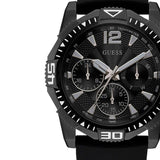 Guess Commander Black Dial Black Rubber Strap Watch for Men - GW0211G3 Buy Now By Guess