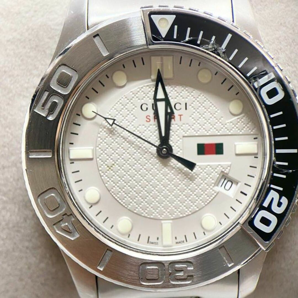 Gucci G Timeless Sport White Dial Silver Steel Strap Watch For Men - YA126250 Buy Now By Gucci