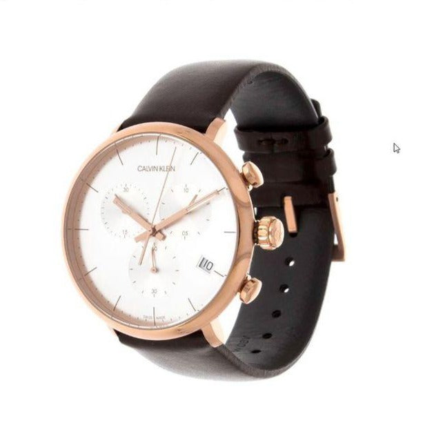 Calvin Klein High Noon Silver Dial Brown Leather Strap Watch for Men - K8M276G6 Buy Now By Calvin Klein