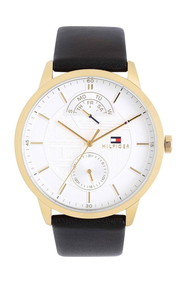 Tommy Hilfiger Hunter White Dial Black Leather Strap Watch for Men - 1791606 Buy Now By Tommy Hilfiger