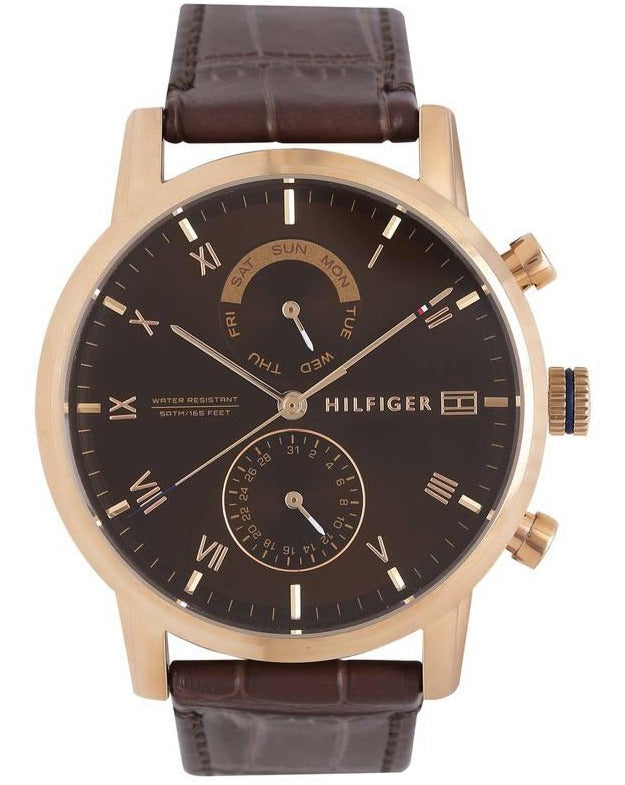 Tommy Hilfiger Kane Brown Dial Brown Leather Strap Watch for Men - 1710400 Buy Now By Tommy Hilfiger