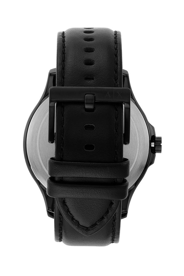 Armani Exchange Hampton Quartz Blue Dial Black Leather Strap Watch for Men - AX2411 Buy Now By Armani Exchange
