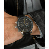 Emporio Armani Mario Chronograph Black Dial Black Leather Strap Watch For Men - AR11325 Buy Now By Emporio Armani