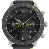 Emporio Armani Mario Chronograph Black Dial Black Leather Strap Watch For Men - AR11325 Buy Now By Emporio Armani