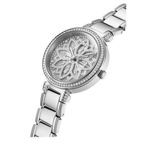 Guess Lily Quartz Silver Dial Silver Steel Strap Watch For Women - GW0528L1 Buy Now By Guess