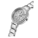 Guess Lily Quartz Silver Dial Silver Steel Strap Watch For Women - GW0528L1 Buy Now By Guess