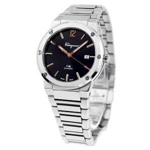 Salvatore Ferragamo F-80 Classic Black Dial Silver Steel Strap Watch for Men - SFDT02423 Buy Now By Salvatore Ferragamo