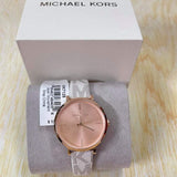 Michael Kors Jayne Three Hand Rose Gold Dial White Leather Strap Watch For Women - MK7128 Buy Now By Michael Kors