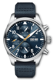 IWC Pilot's Automatic Chronograph 43mm Blue Dial Blue Calfskin Strap Watch for Men - IW377729 Buy Now By IWC