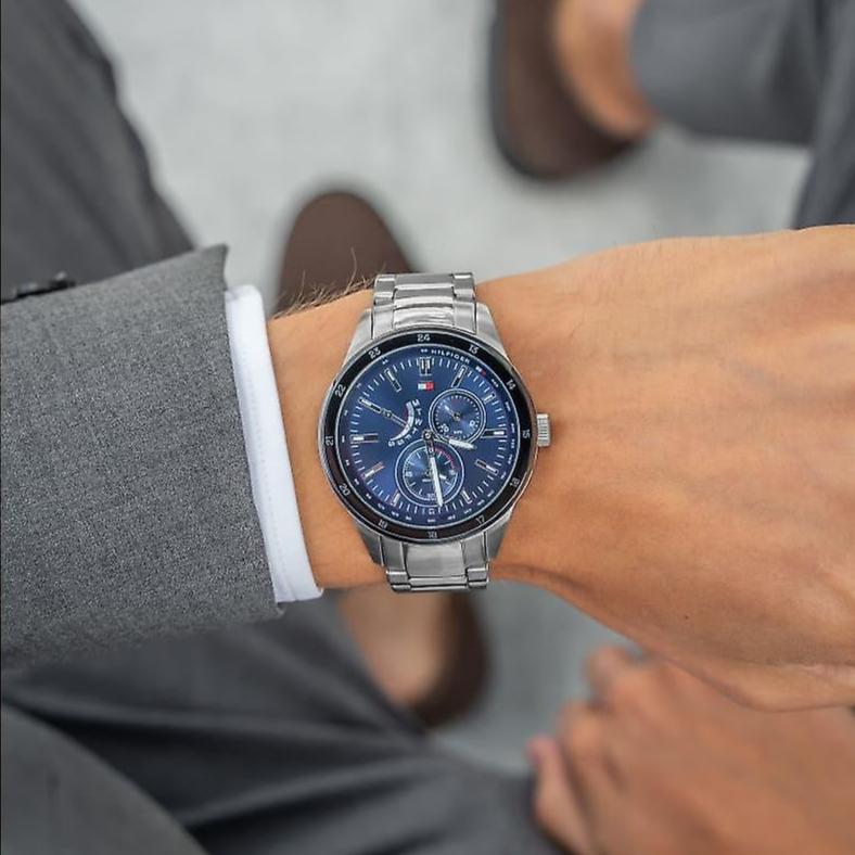 Tommy Hilfiger Austin Blue Dial Silver Steel Strap Watch for Men - 1791640 Buy Now By Tommy Hilfiger