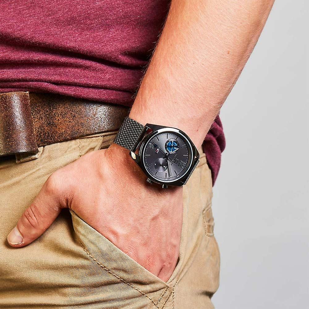 Tommy Hilfiger Deacon Analog Black Dial Black Mesh Bracelet Watch for Men - 1791547 Buy Now By Tommy Hilfiger