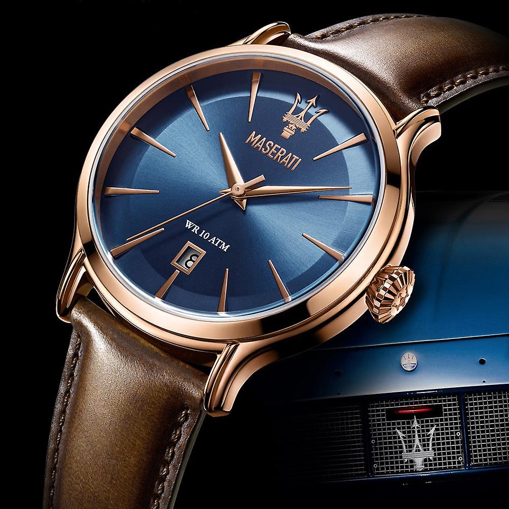 Maserati Epoca Blue Dial Brown Leather Strap Watch For Men - R8851118001 Buy Now By Maserati