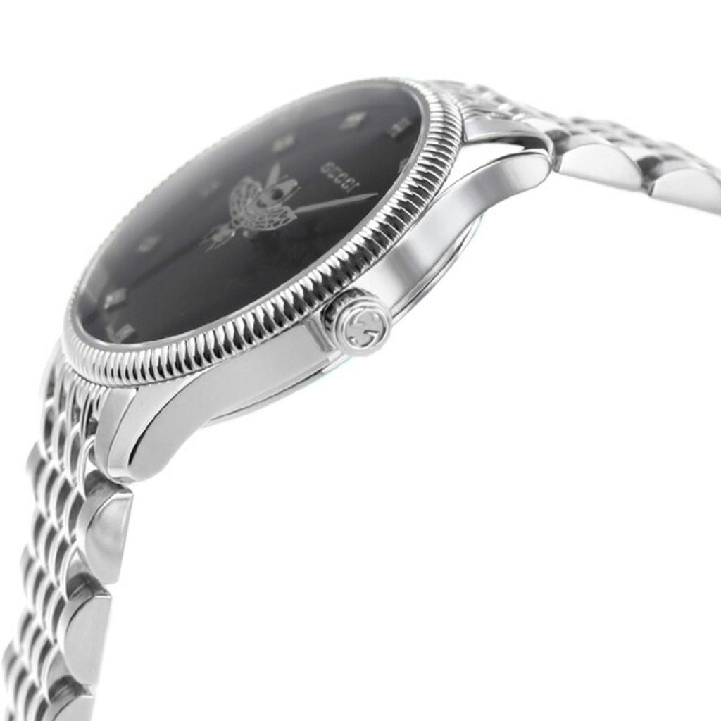 Gucci G Timeless Quartz Black Dial Silver Steel Strap Watch For Women - YA1265020 Buy Now By Gucci