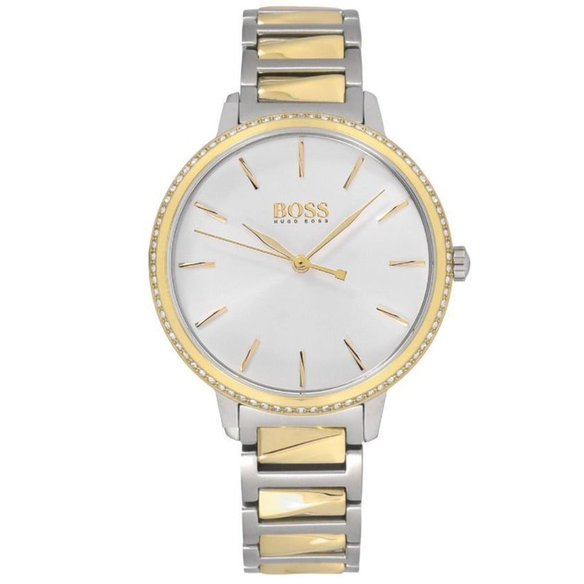Hugo Boss Signature Silver Dial Two Tone Steel Strap Watch for Women - 1502568 Buy Now By Hugo Boss