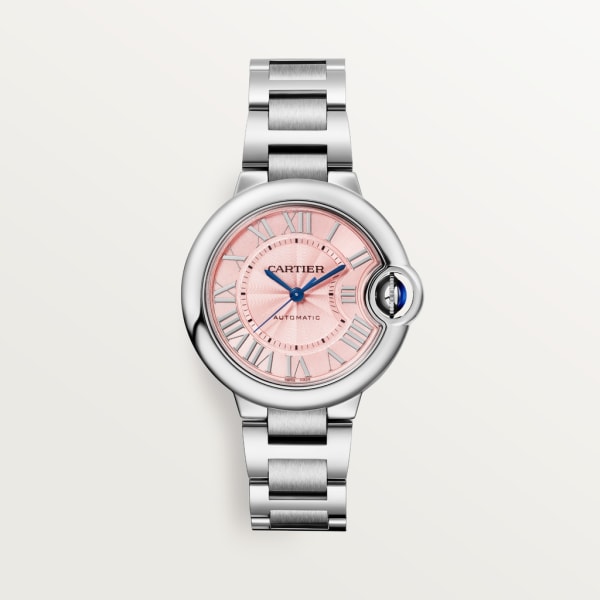 Cartier Ballon Bleu de Cartier Pink Dial Silver Steel Strap Watch for Women - WSBB0046 Buy Now By Cartier