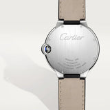Cartier Ballon Bleu de Cartier Silver Dial Black Leather Strap Watch for Men - WSBB0026 Buy Now By Cartier
