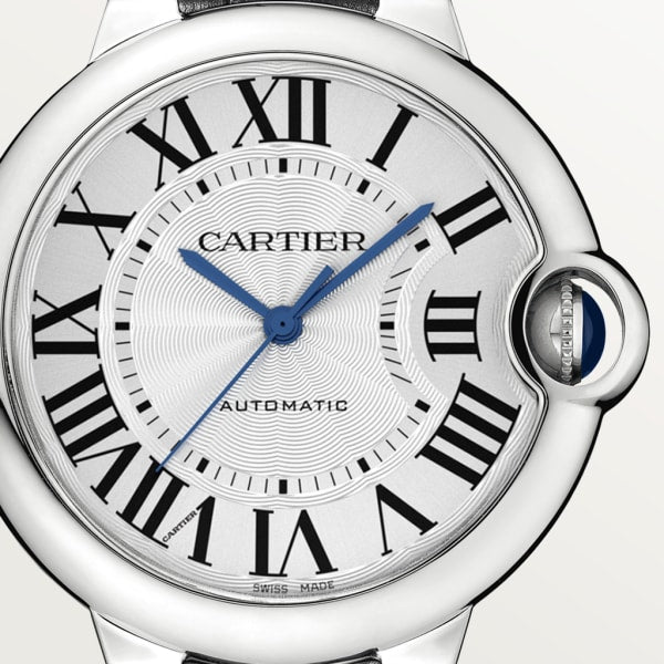 Cartier Ballon Bleu De Cartier Silver Dial Black Leather Strap Watch for Women - WSBB0028 Buy Now By Cartier