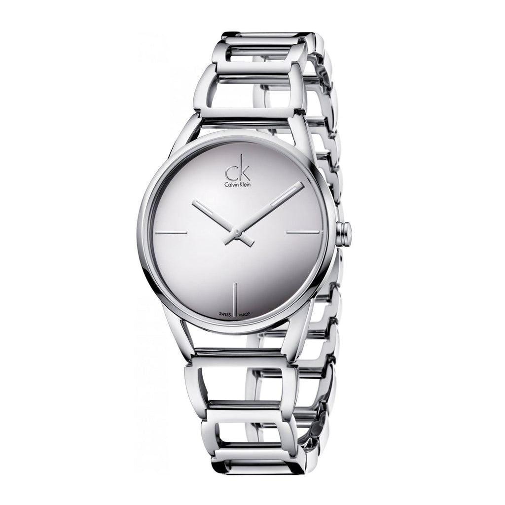 Calvin Klein Stately White Dial Silver Steel Strap Watch for Women - K3G23126 Buy Now By Calvin Klein