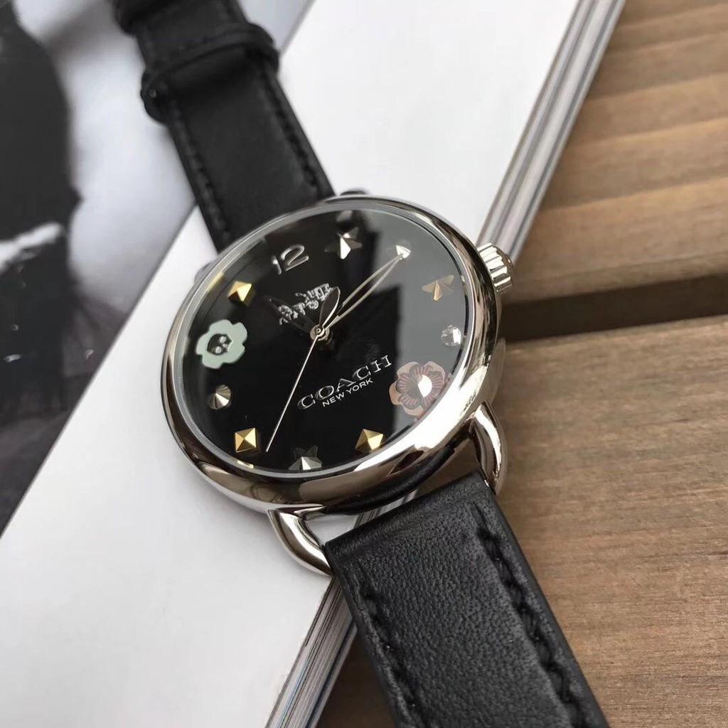 Coach Delancey Black Dial Black Leather Strap Watch for Women - 14502780 Buy Now By Coach