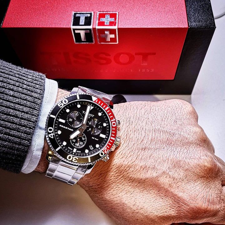 Tissot Seastar 1000 Chronograph Black Dial Silver Steel Strap Watch For Men - T120.417.11.051.01 Buy Now By Tissot