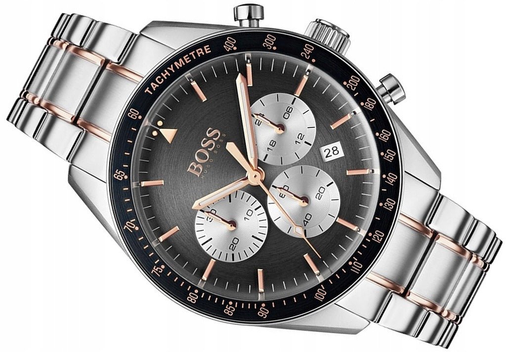 Hugo Boss Trophy Chronograph Grey Dial Silver Steel Strap Watch for Men - 1513634 Buy Now By Hugo Boss