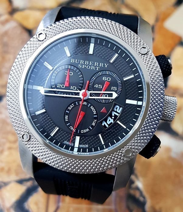 Burberry Endurance Sport Chronograph Black Dial Black Rubber Strap Watch for Men - BU7700 Buy Now By Burberry