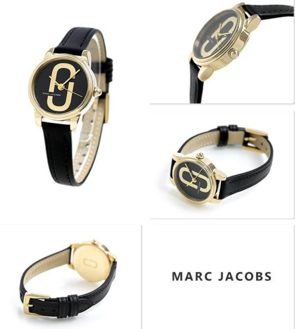 Marc Jacobs Corie Black Dial Black Leather Strap Watch for Women - MJ1580 Buy Now By Marc Jacobs