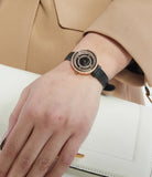 Emporio Armani Rosa Two Hand Black Dial Black Leather Strap Watch For Women - AR11493 Buy Now By Emporio Armani