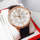 Tissot Des Tourelles Chronograph Silver Dial Brown Leather Strap Watch For Men - T099.427.36.038.00 Buy Now By Tissot